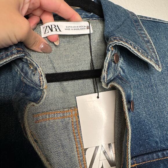 Zara Blue Denim Shirt Jacket - Picture 6 of 7